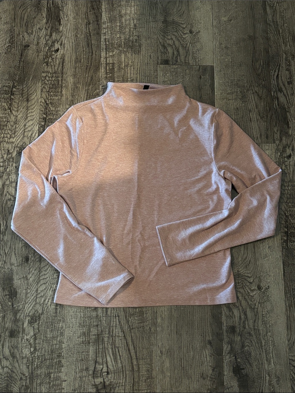 Express Body Contour Mockneck Long Sleeve - Pink - Size Large